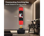 Costway 1.75m Boxing Punching PU Bag Free Standing Speed Bag UFC Kick Training Sandbag w/Suction Cups & Shock Absorbers