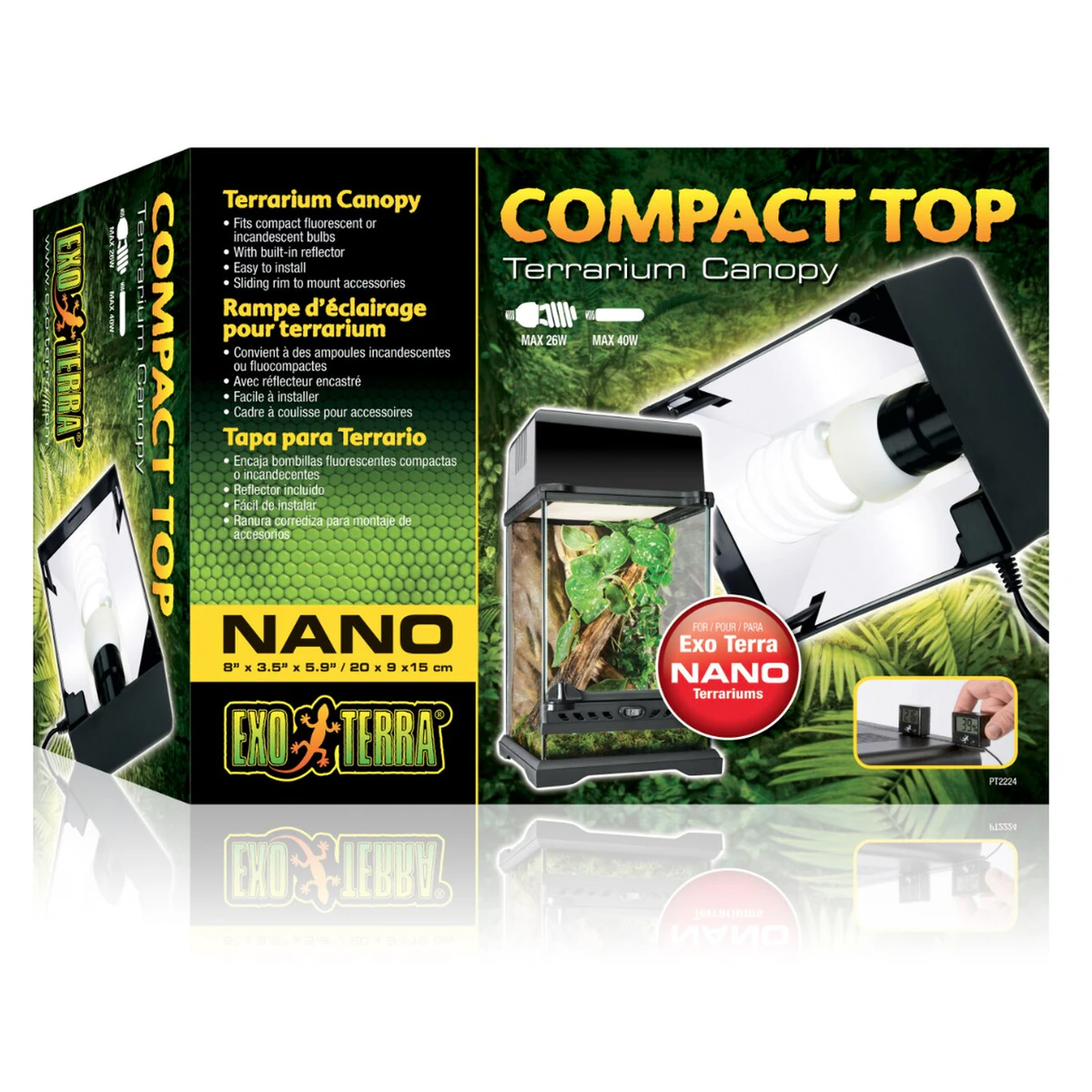 Exo Terra Compact Nano Terrarium Flouro Light Unit 20x15x9cm (PT2224)