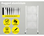 Garden Security Fence Gate Expandable Barrier Safety Aluminum Indoor Outdoor Pet