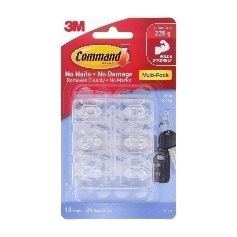 COMMAND Hook17006CLR-VP Mini  Pack of 18