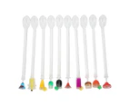 10Pcs Cocktail Drink Swizzle Stick Clear Shafts Bartending Mixing Stirrers Acrylic Drink Stirrer Sticks For Dinner Party Small Bartender Spoon