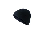 Winter Warm Fisherman Beanie Roll Up Edge Hat-Black