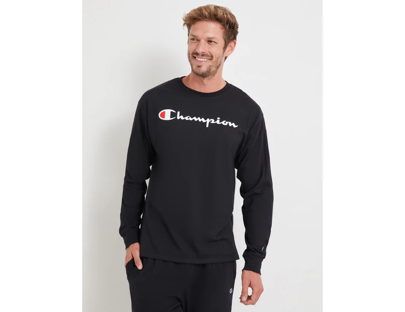 Champion - Mens Tops -  Classic Long Sleeve T-Shirt - Black