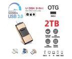 3 in 1 USB 3.0  2TB Flash Drive Memory Photo Stick for iPhone Android iPad Type C