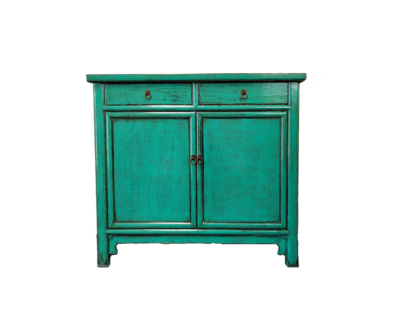 Zohi Interiors Antique Oriental Cabinet in Green