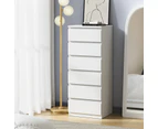 Oikiture 6 Chest of Drawers Tallboy Dresser Table Storage Cabinet Bedroom White