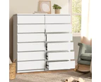 Oikiture 6 Chest of Drawers Tallboy Dresser Table Storage Cabinet Bedroom White