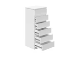 Oikiture 6 Chest of Drawers Tallboy Dresser Table Storage Cabinet Bedroom White