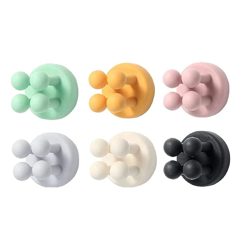 Hansona 6 Pcs Suction Cup Silicon Hook Organizer