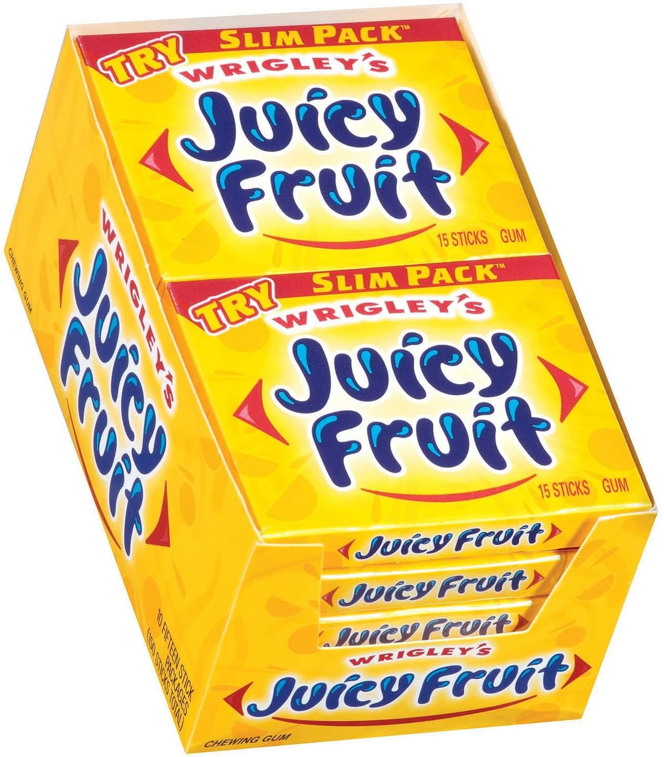 Wrigleys Juicy Fruit Chewing Gum 15 Pieces X 10 Pack - USA