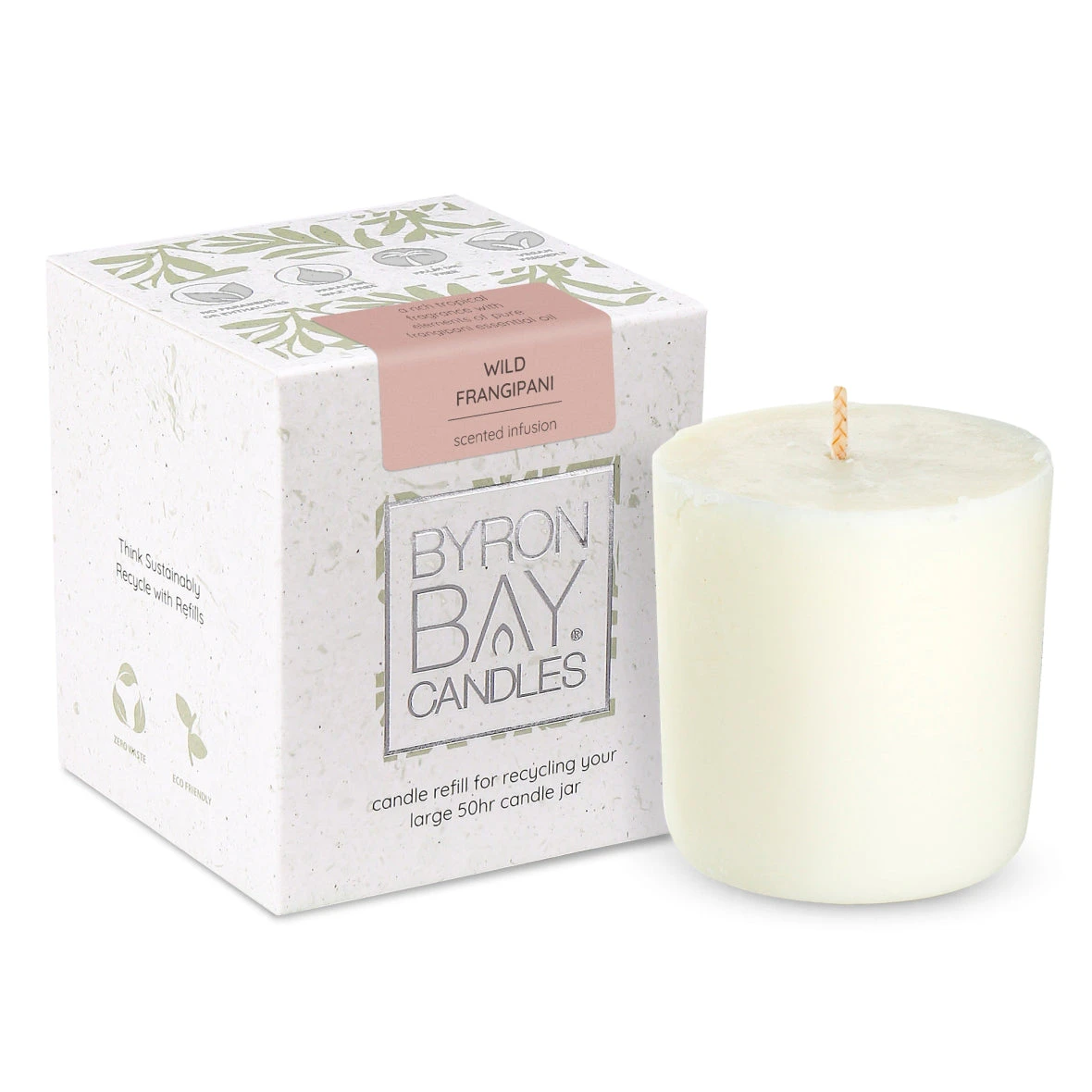 Byron Bay Candles | Scented Candle Refills - Fits Large 50 Hour Jar - Wild Frangipani