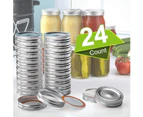 Regular Mouth Canning Lids for Ball, Kerr Jars - 24-Count Split-Type with Leak proof & Airtight Seal Features