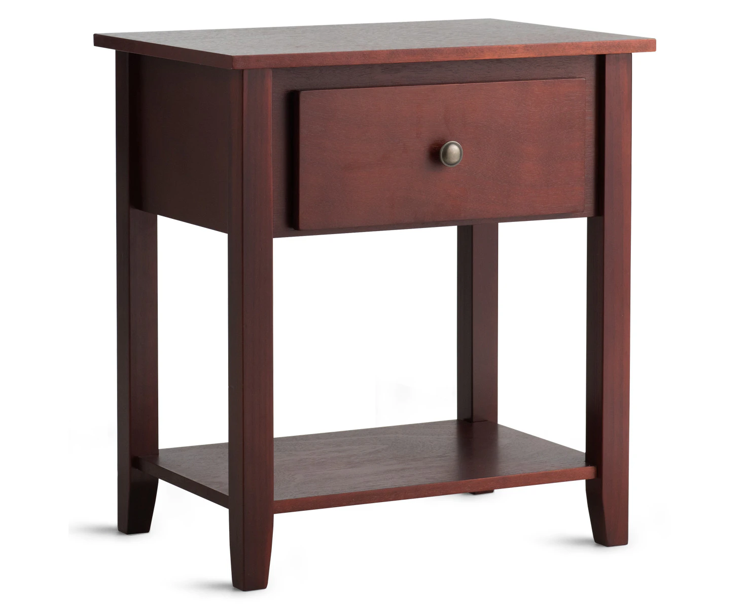 Brown Bedside Table Sofa Side End Table Wooden Nightstand with Storage Drawer