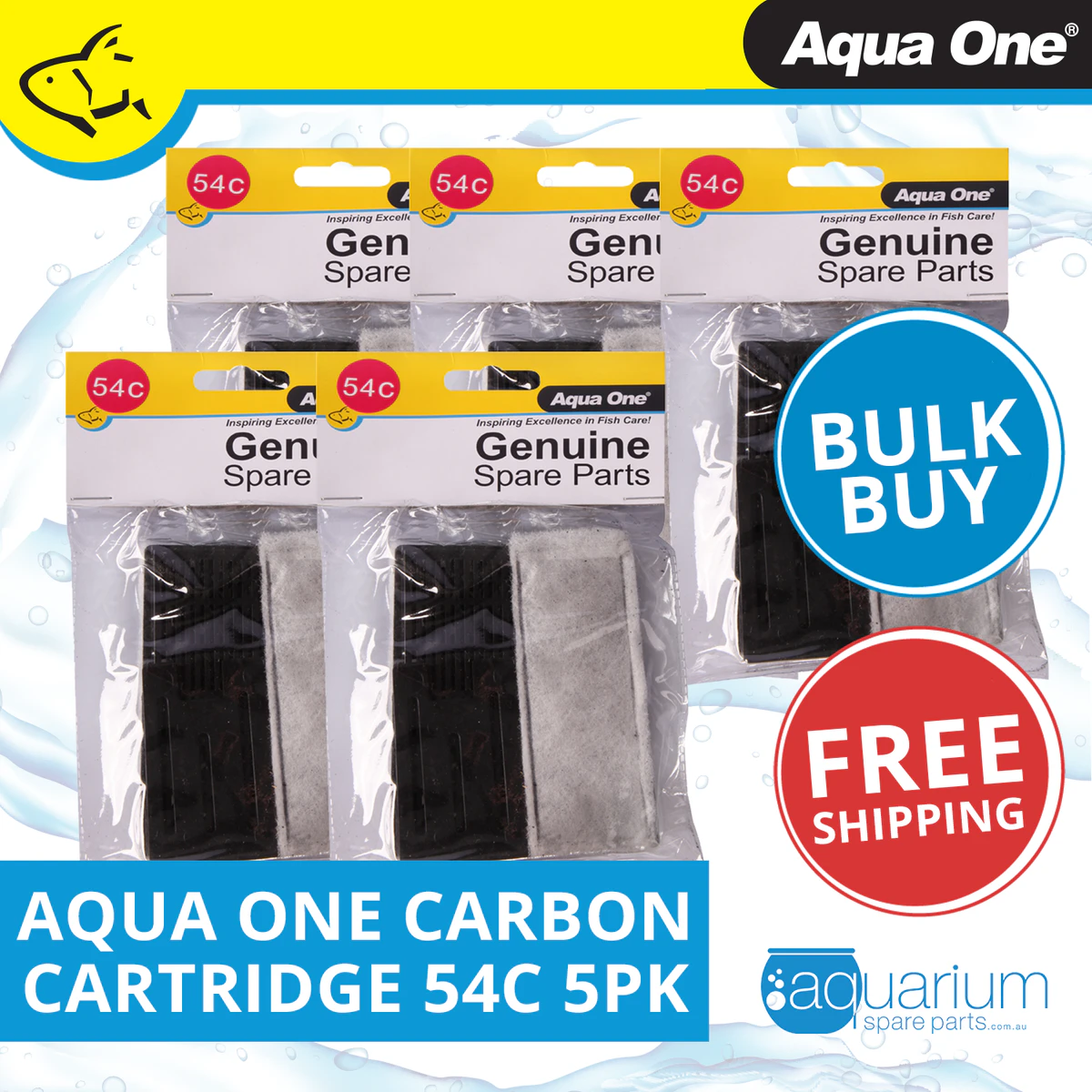 Aqua One ClearView 100 Carbon Cartridge 54c BULK BUY 5pk (25054c)