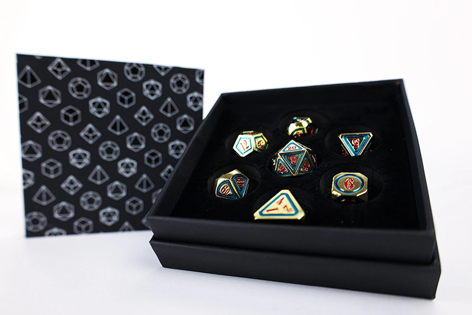 Lpg Dice Set Metal Rpg Concentric Red/green/gold