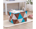 ishuif Storage Basket Folding Large Capacity Cotton Flax Dirty Clothes Laundry Storage Bag for Home-L C