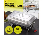 9lx1 Food Buffet Warmer Pan Bain Marie Bow Chafing Dish Insulated Stainless Steel Stackable Tray Catering Food Server Set With Lid Party Banquet Dinin