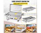 9lx1 Food Buffet Warmer Pan Bain Marie Bow Chafing Dish Insulated Stainless Steel Stackable Tray Catering Food Server Set With Lid Party Banquet Dinin