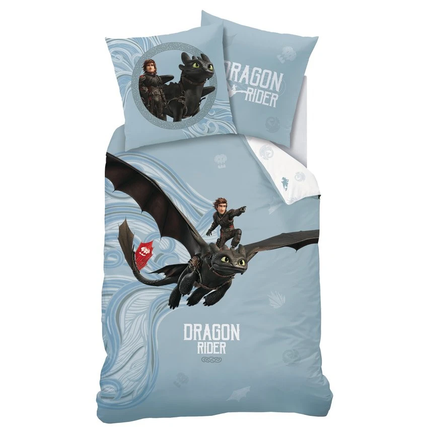 Dreamworks Dragon Rider How To Train Your Dragon Cotton Quilt Cover Set - Single Bed Size