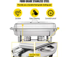 9lx1 Food Buffet Warmer Pan Bain Marie Bow Chafing Dish Insulated Stainless Steel Stackable Tray Catering Food Server Set With Lid Party Banquet Dinin