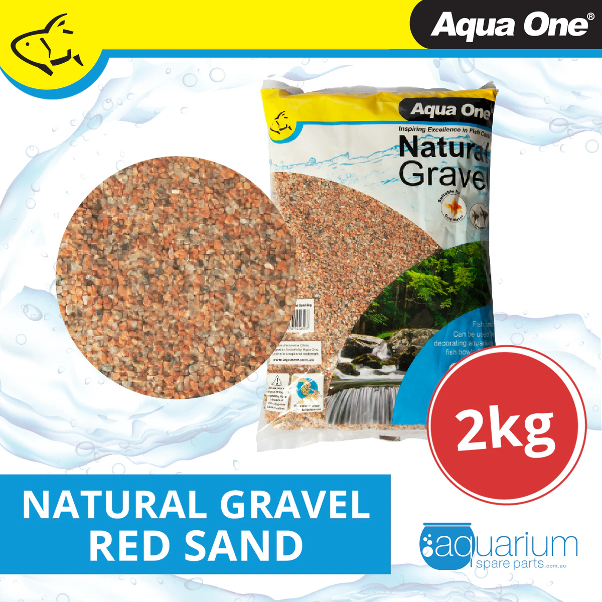 Aqua One Natural Gravel Red Sand 2kg (12207)