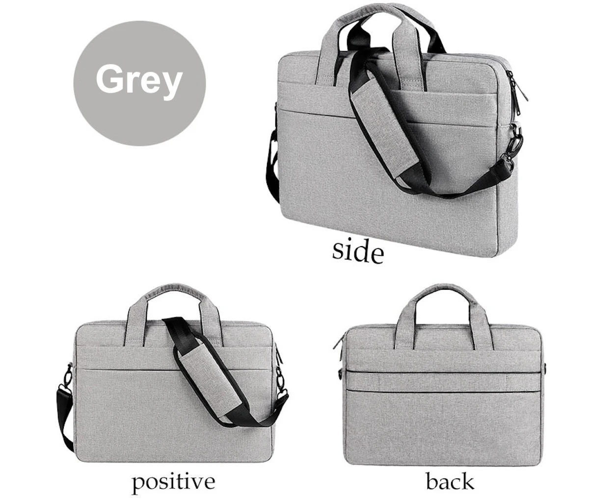 Laptop Sleeve briefcase Carry Bag cover for Macbook Dell Sony HP Lenovo 14.1" to 15.4" inch, Grey