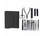 Manicure Pedicure Set Nail Grooming Kit -Stainless Steel Sharp Nail Clipper with Nail File and Cuticle Trimmer Black