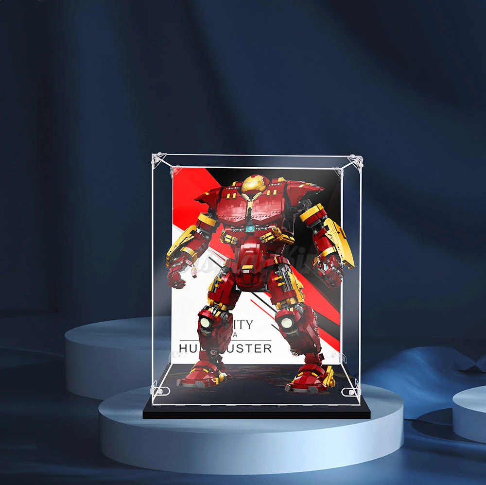 Display King - Acrylic display case with screw for LEGO(R) Hulkbuster 76210 - With background