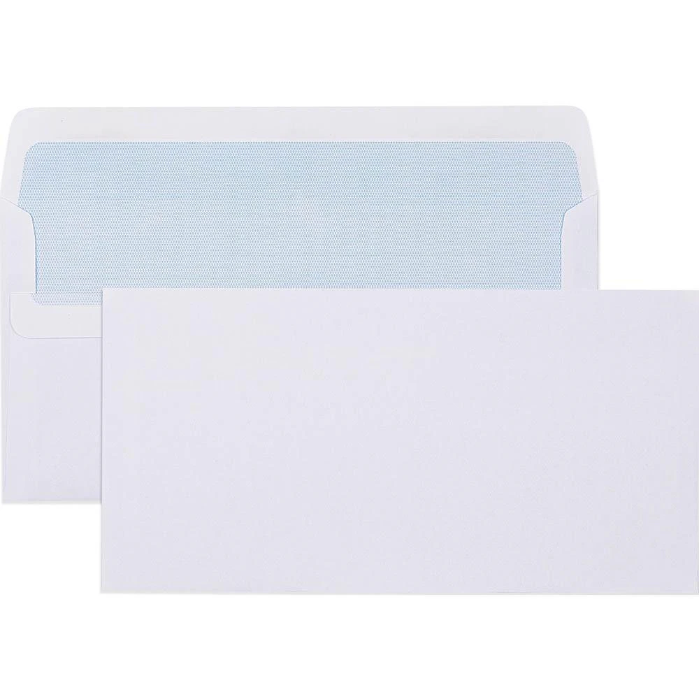 Cumberland Dlx Envelopes Plain Face Secretive Self Seal 80gsm 120x235mm White Box 500