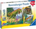 3x49pc Ravensburger Primeval Ruler Kids/Childrens Jigsaw Puzzle Play Toy 5+