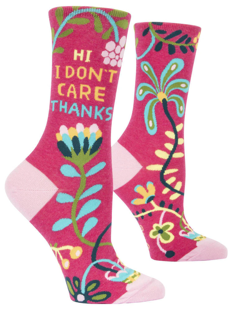 Blue Q Womens Crew Socks - I Don't Care - N/A