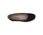 Lorella Penny Ladies Shoes Casual Court Slip-ons Low Wedge Sole Soft Insole Light - Black