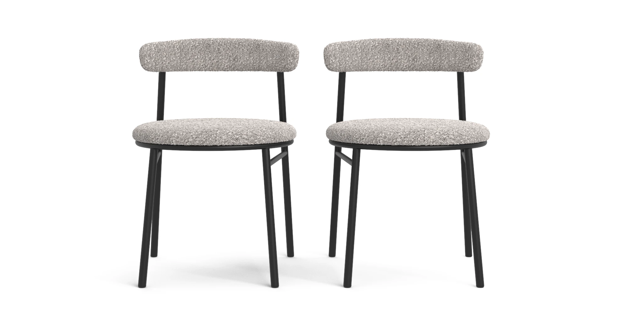 Brosa Lancel Set of 2 Dining Chairs - Pebbled Sand Boucle