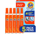 Tide To Go 5 Pack - Instant Stain Remover Liquid Pen - 5 Count - Laundry washing