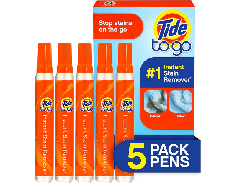 Tide To Go 5 Pack - Instant Stain Remover Liquid Pen - 5 Count - Laundry washing