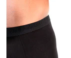 Mens Boxer Briefs Bamboo Long Leg Breathable Anti Chafe - Frank and Beans Underwear - Black