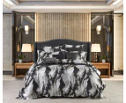 Vasari Quilt Cover Set (Black) - Queen