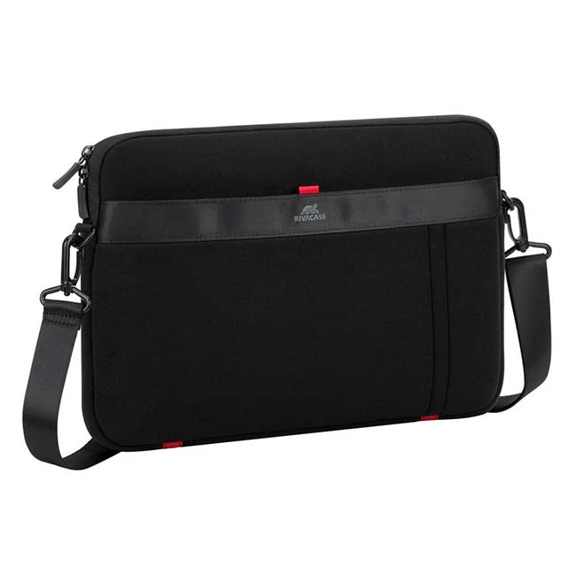 Rivacase Antishock Laptop Sleeve with shoulder strap  for 13.3 inch Notebook / Laptop (Black) - Fits Macbook Pro 14 [5120]