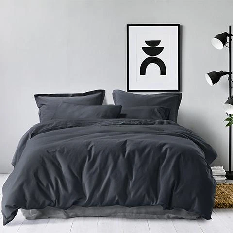 Gainsborough Capri Waffle Quilt Cover Set - Charcoal