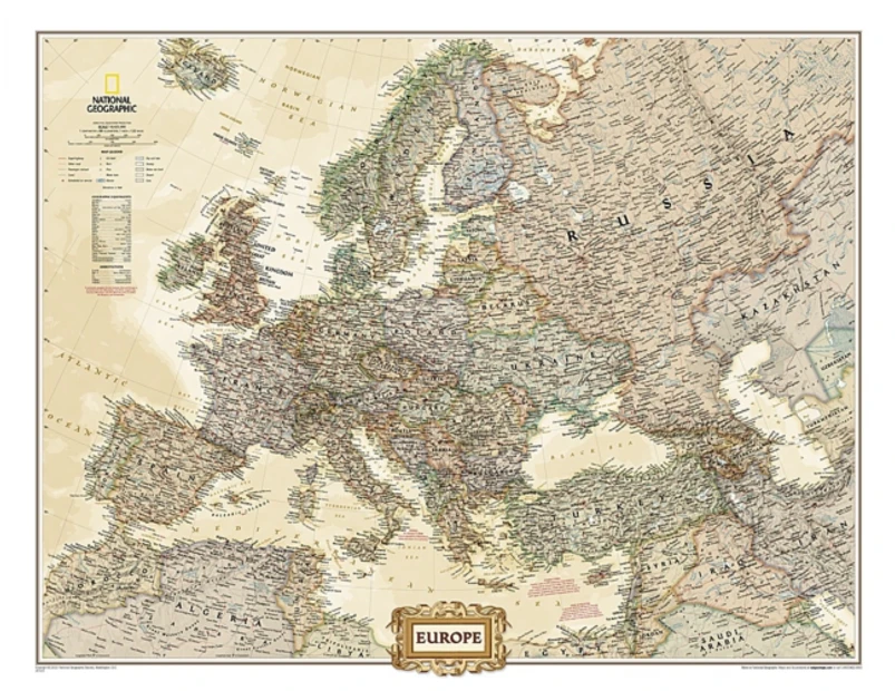 Europe Executive Tubed by National Geographic Maps