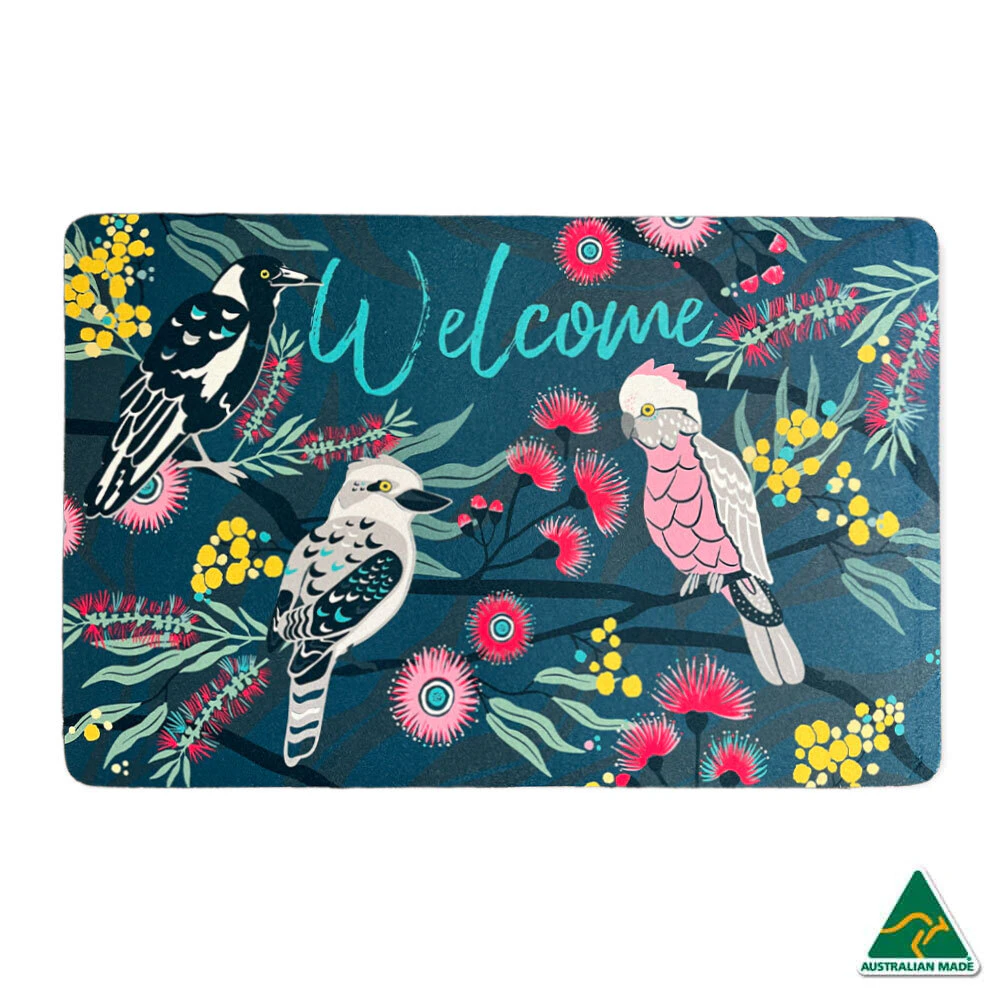 Door mat | Bird Song Recycled Rubber | 45x70cm Rectangle