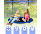 Costway 100cm Flying Saucer Tree Swing 300KG Swing Seat Outdoor Hammock w/LED Lights Blue