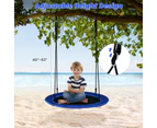 Costway 100cm Flying Saucer Tree Swing 300KG Swing Seat Outdoor Hammock w/LED Lights Blue