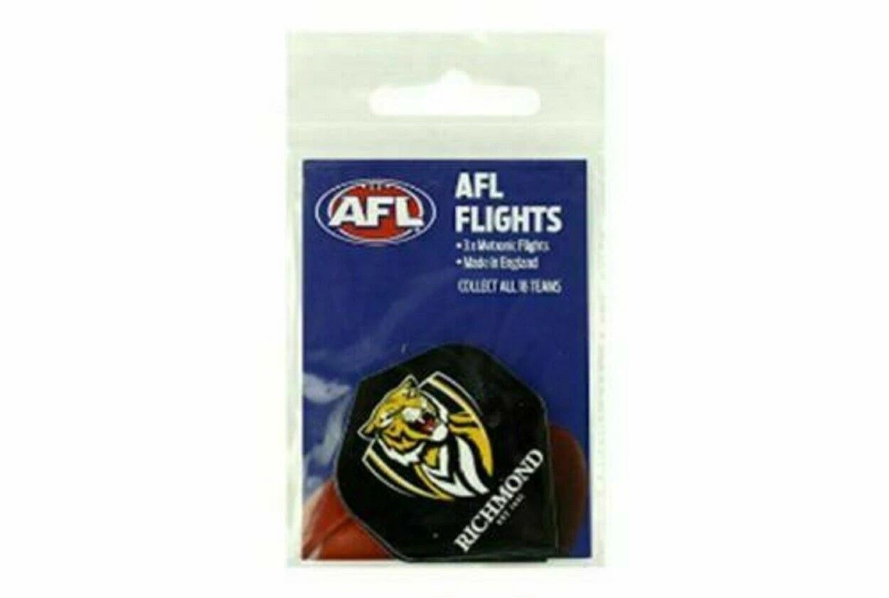 AFL Replacement Dart Flights Set Of 3 - Richmond Tigers - Darts