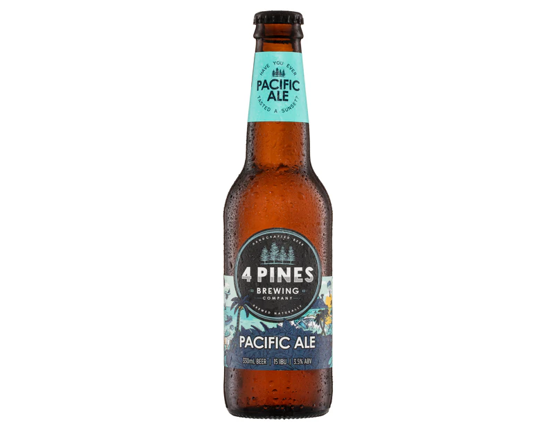 4 Pines Pacific Ale, Summer Ale, Fresh & Fruity, 3.5% ABV, 330mL (Case of 24 Beer Bottles)