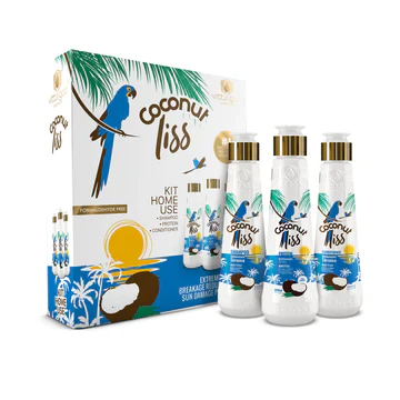 Coconut Liss 200ml - Brazilian Nanoplasty Protein Hair Straightening Home Kit