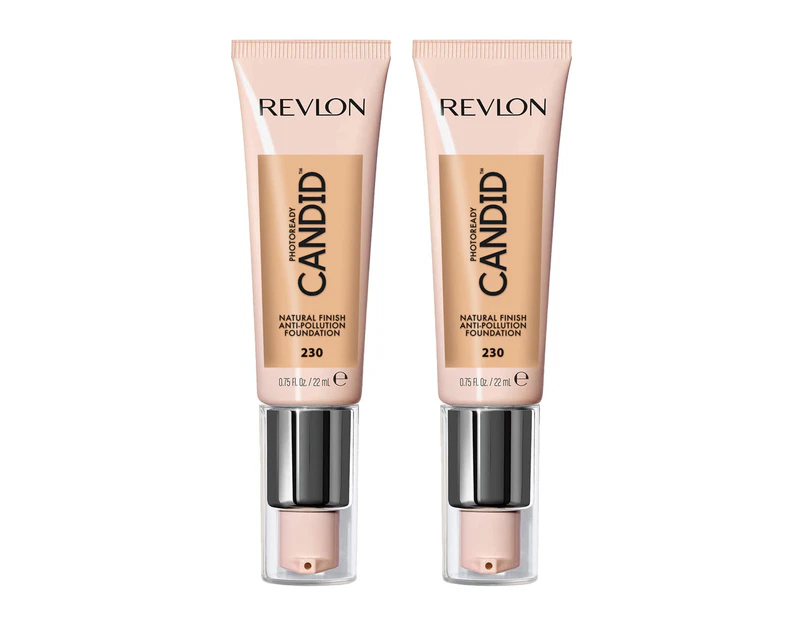 Revlon Photoready Candid Natural Finish Anti Pollution Foundation 22ml 230 Bare 2 Pack