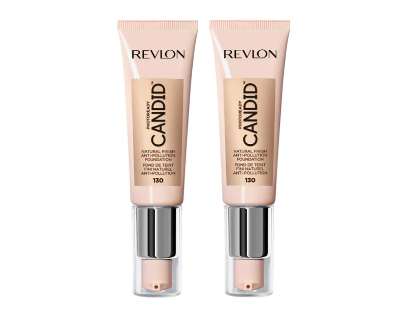 Revlon Photoready Candid Natural Finish Anti Pollution Foundation 22ml 130 Ivory 2 Pack