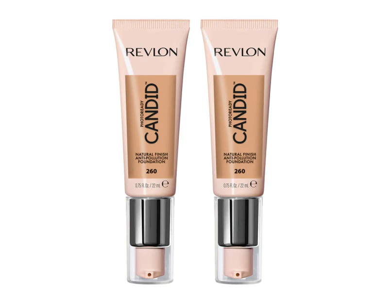 Revlon Photoready Candid Natural Finish Anti Pollution Foundation 22ml 260 Chai 2 Pack