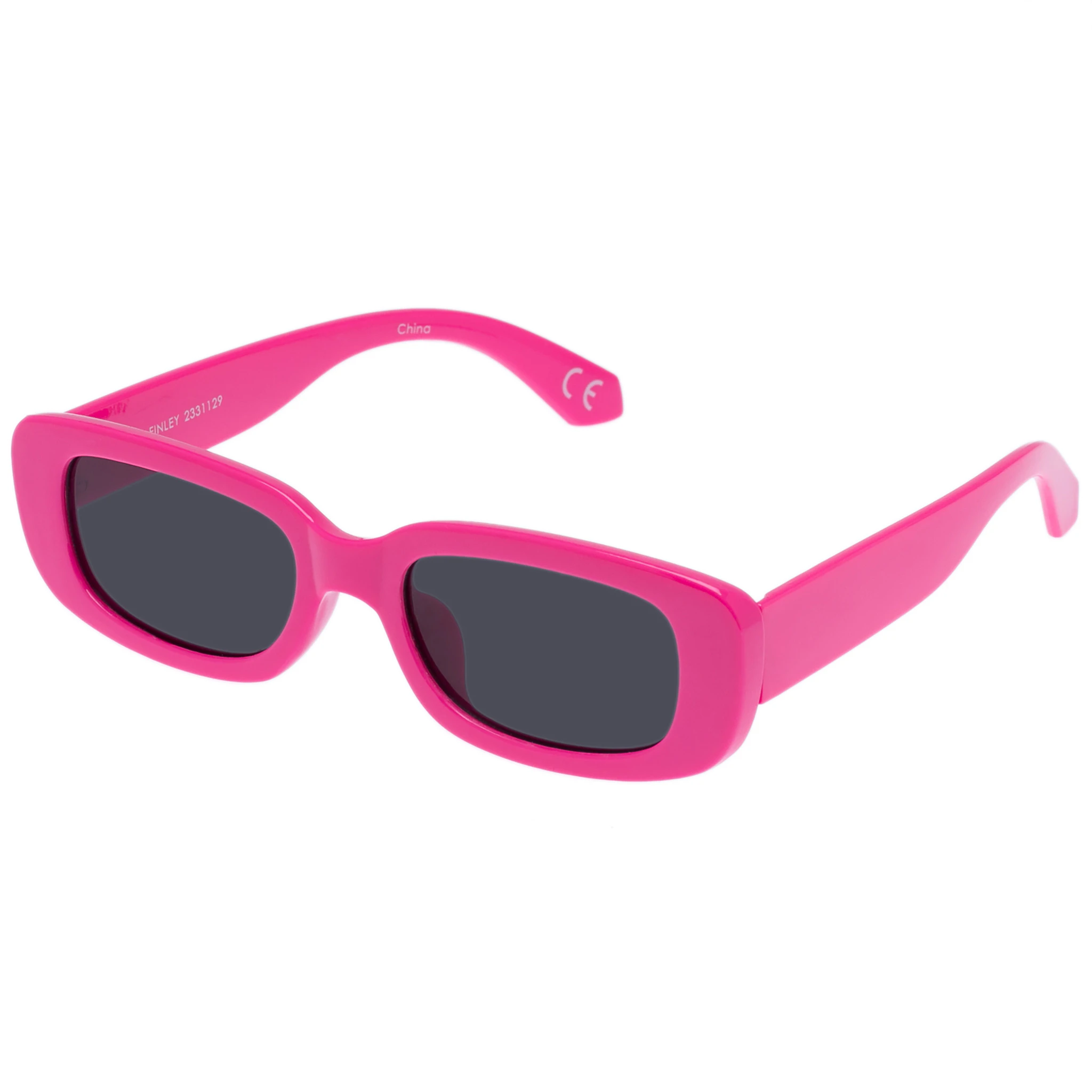 Solarized Female Kids Slim Y2k Pack Pink Rectangle Sunglasses